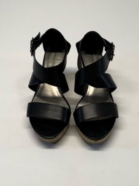 Montego Bay Club Black Strappy 3.5” Wedge Sandals - Size 8